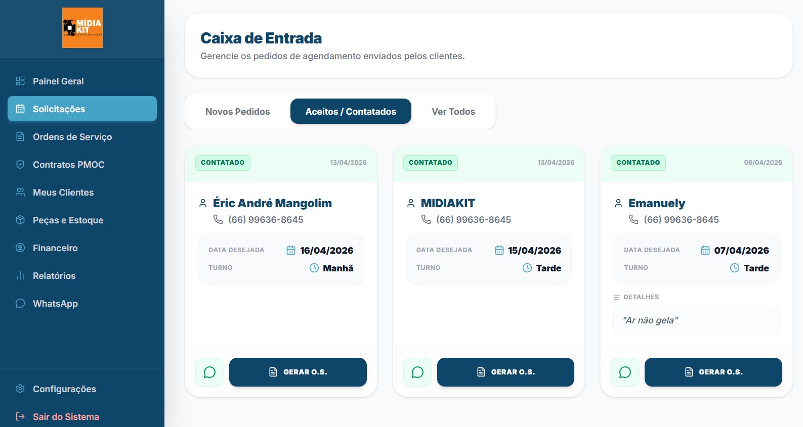Caixa de Entrada WhatsApp